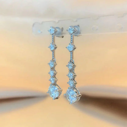 DANA 3ct a Pair Diamond Long Tassel Earring