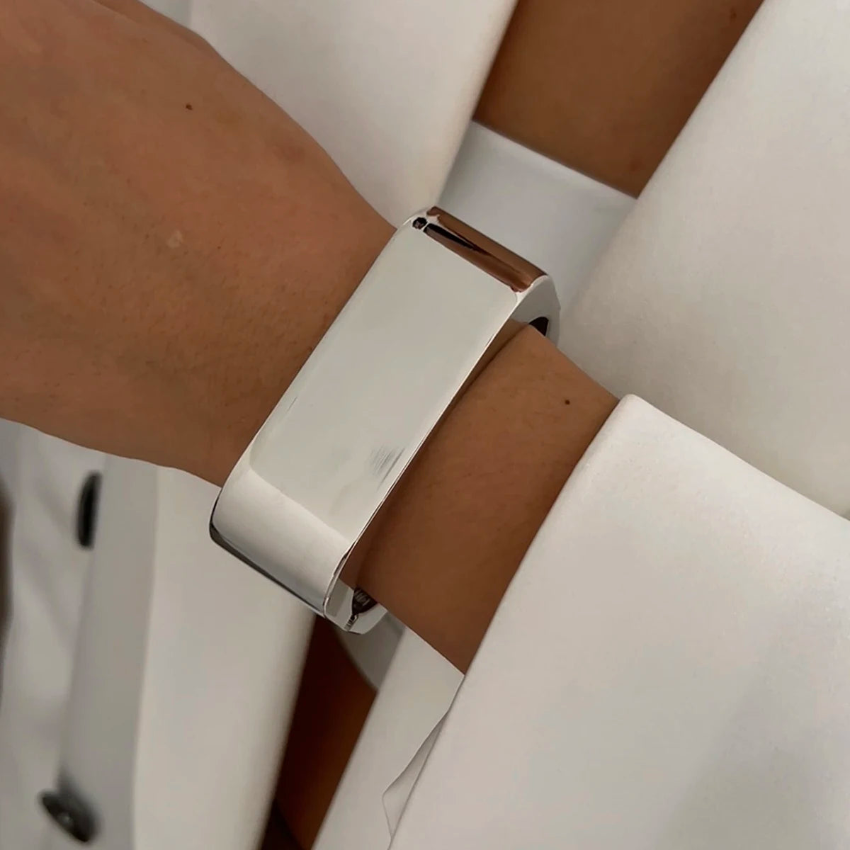Geometric Cuff Chunky Wide Open Bracelet