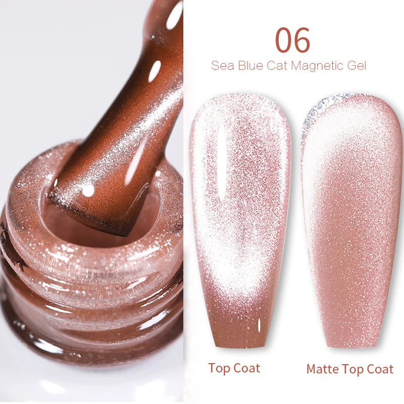 Sparkling Glass Bead Cat Magnetic Gel Nail Polish