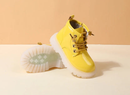Baby Leather Waterproof Rubber Toddler Boots