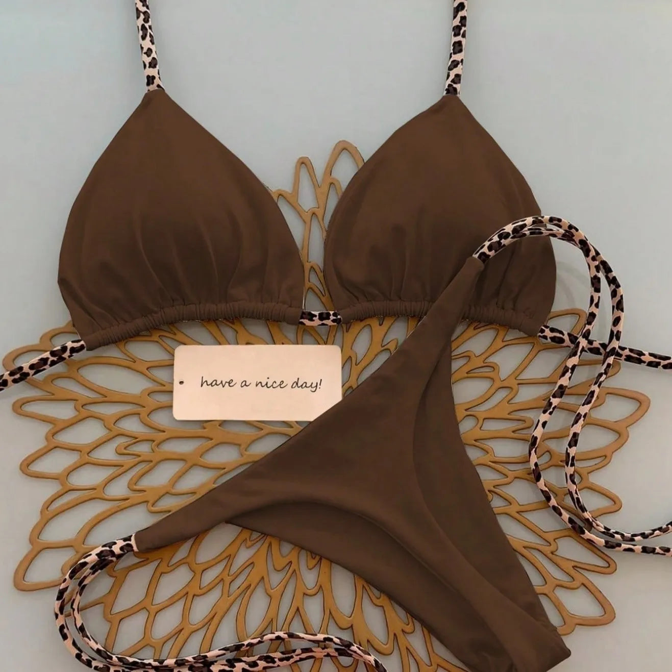 Swimsuit Swimwear Leopard Sexy Bikini Set