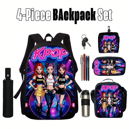 1-5pcs K-POP Group Print Backpack Set Lightweight Daily Large Capacity