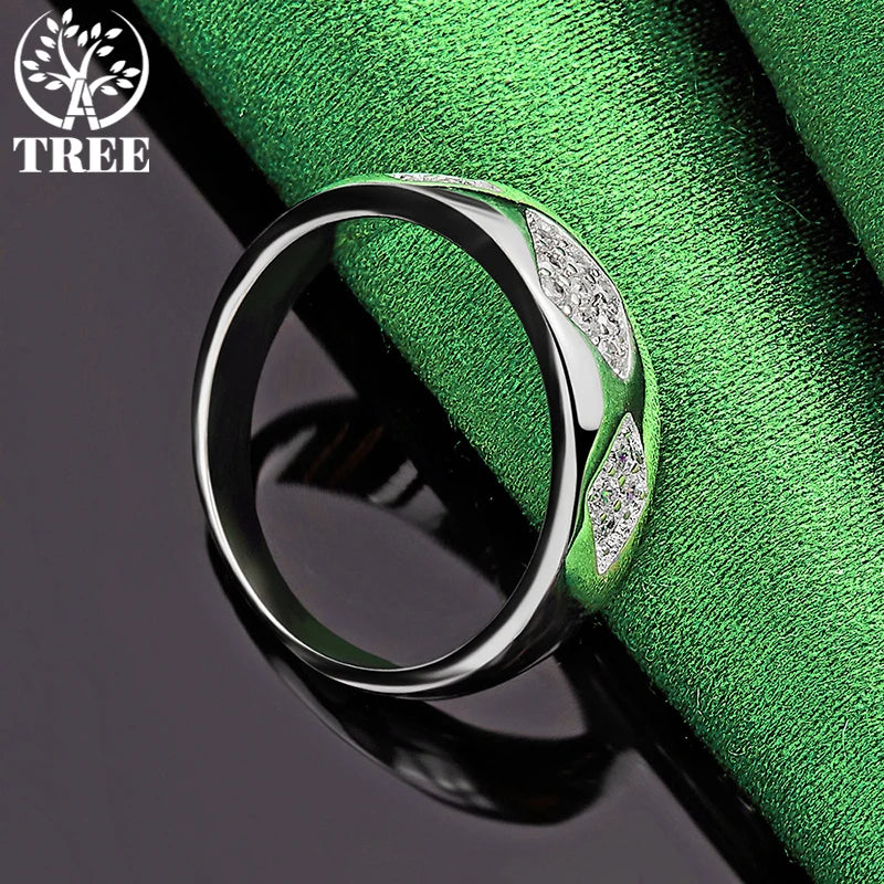 925 Sterling Silver Shiny Rhombus Zircon Ring
