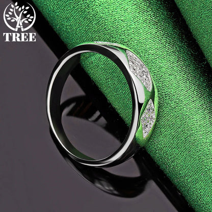 925 Sterling Silver Shiny Rhombus Zircon Ring