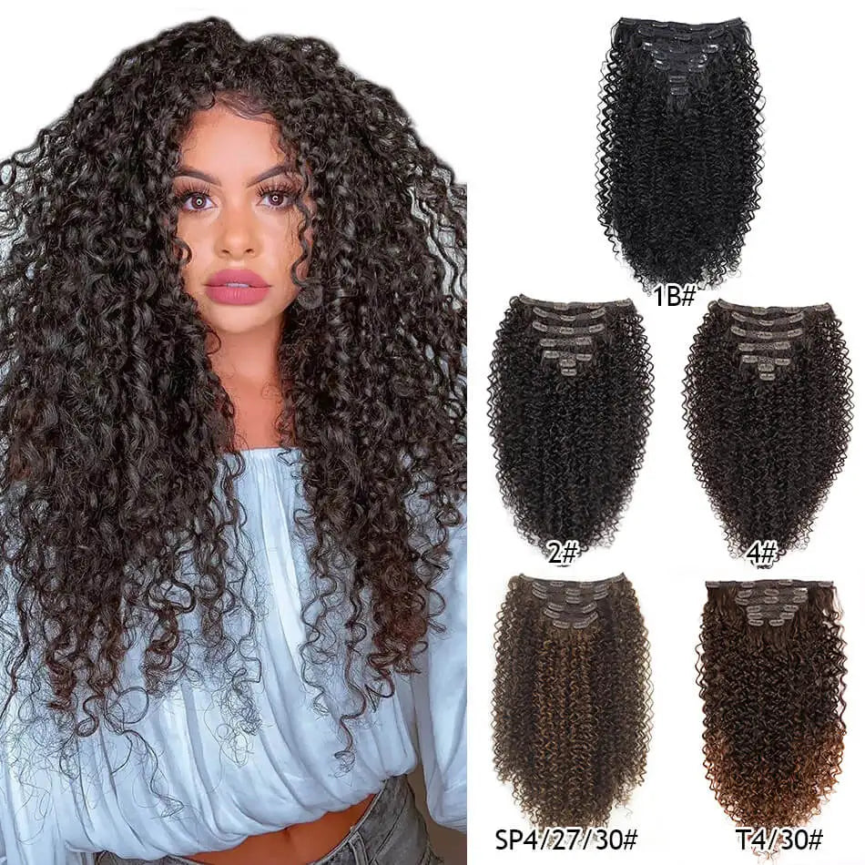 26inch Synthetic Jerry Curly Clip In Hair Extension
