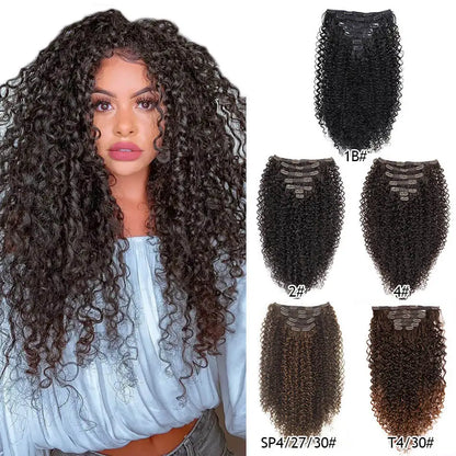 26inch Synthetic Jerry Curly Clip In Hair Extension
