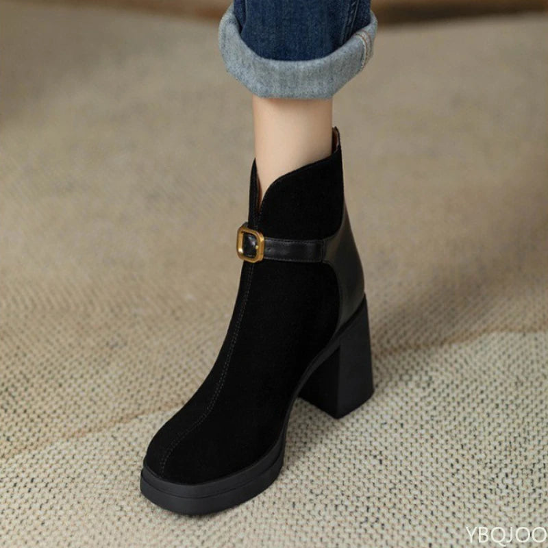 Thick sole thick heel elegant simple high heels Boots