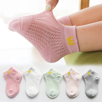 5 Pairs Cotton Cute Cartoon Thin Baby Short Socks