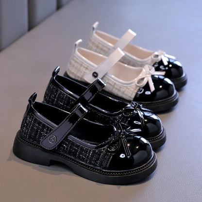 Leather Bowknot Mary Jane Shoes