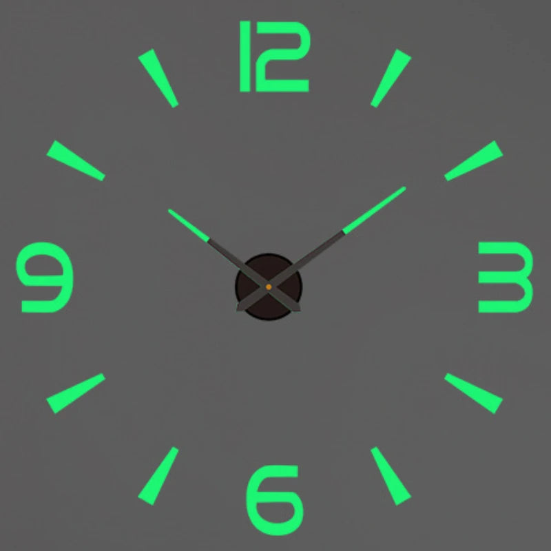 Large Wall Clock 3D DIY Quartz Acrylic Mirror Stickers Clocks