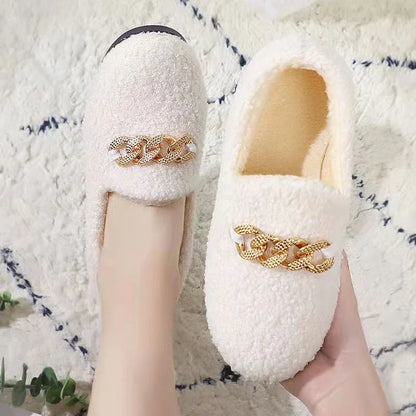 Warm Short Plush Lining House Slippers