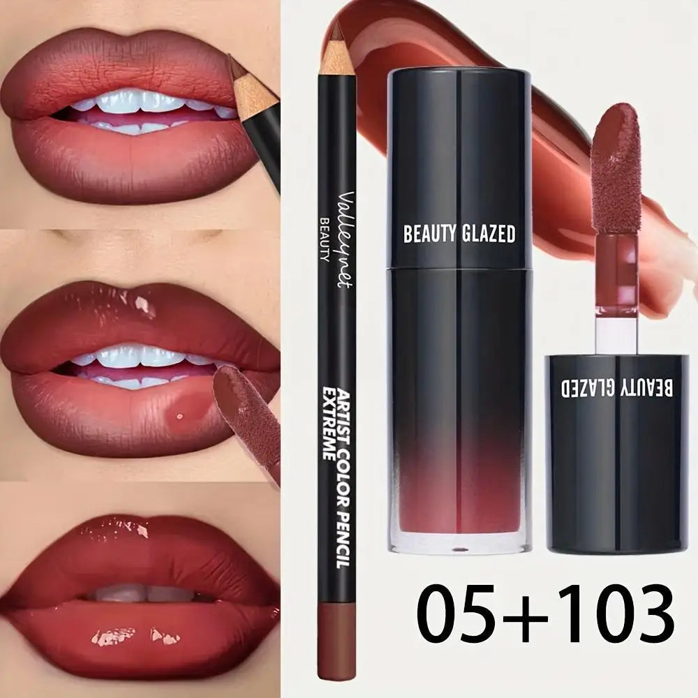 2-piece Lip Gloss and Lip Liner Nourishing and Moisturizing Set