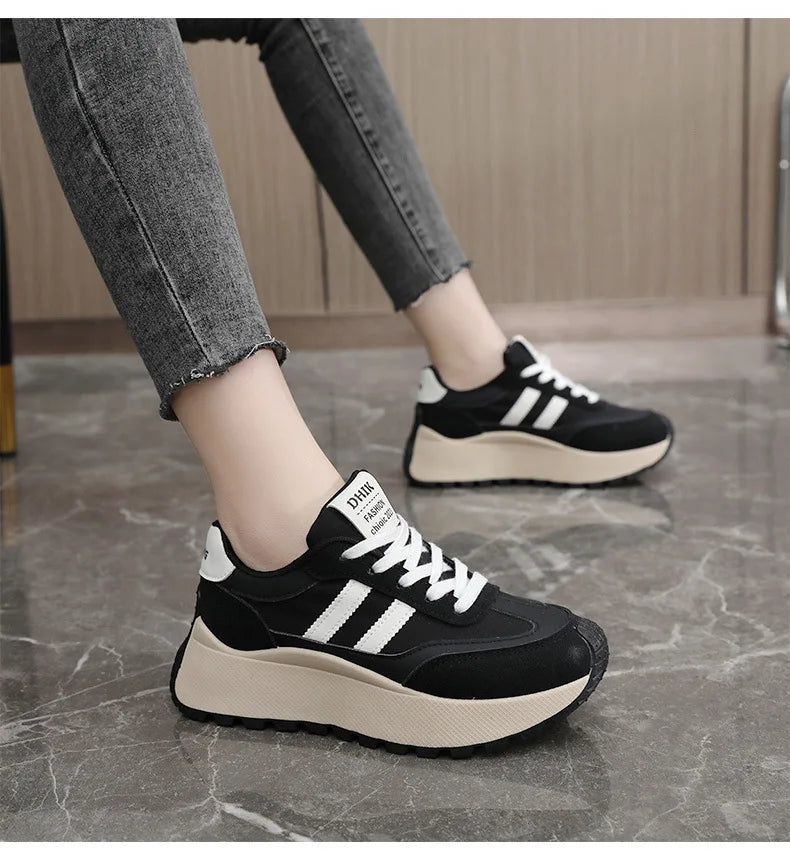 Thick Bottom Leather Sneakers