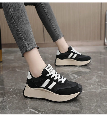 Thick Bottom Leather Sneakers