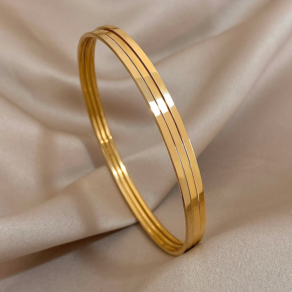 DANA 18K Gold Stainless Steel Bangle Bracelet
