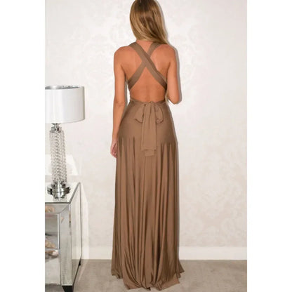 Multi-worn V-neck Vestidos De Fiesta Long Sexy Maxi Dress