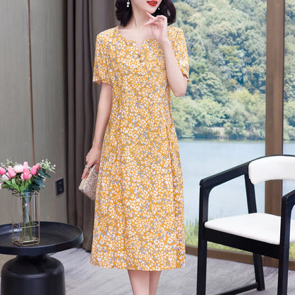 Bata informal de manga corta estilo boho, vestido largo