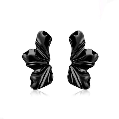 Stainless Steel Half Flower Stud Earrings