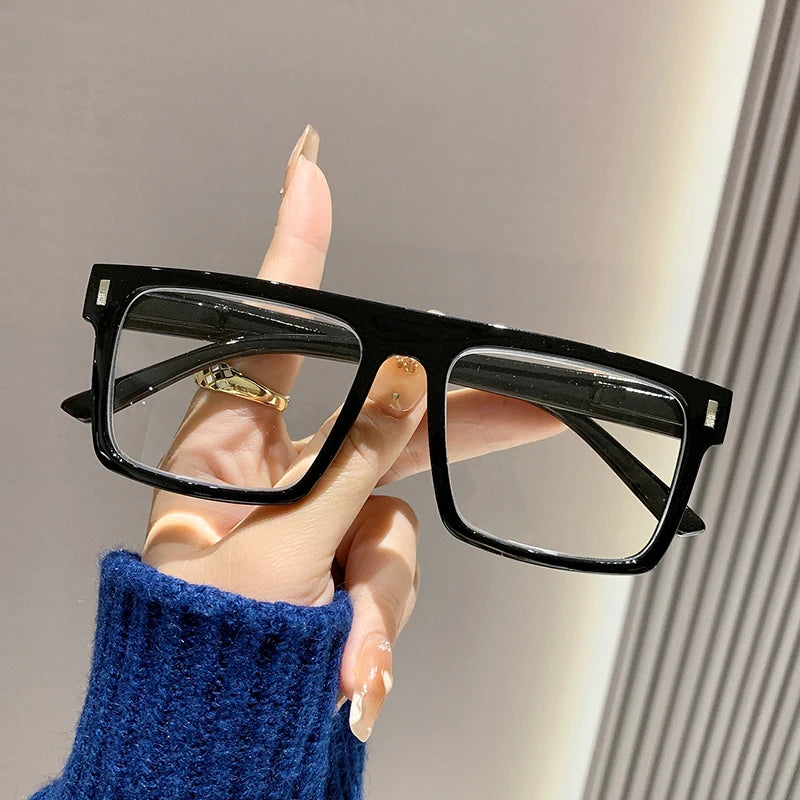 Square Frame Big Face Slimming Reading Glasses