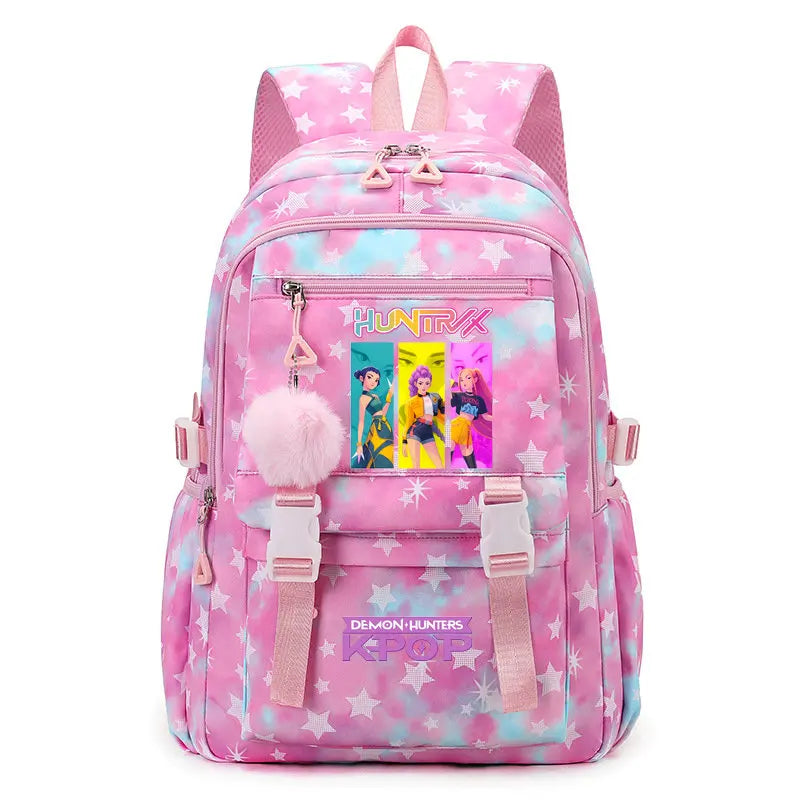 KPop Demon Hunters Print Student Backpack Large Capacity Schoolbag