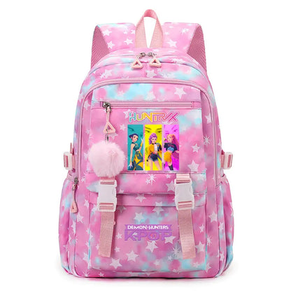 KPop Demon Hunters Print Student Backpack Large Capacity Schoolbag