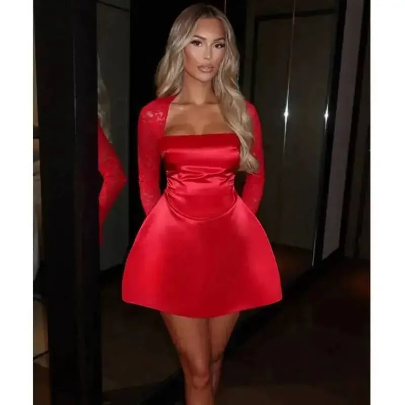 Backless Short Sexy Long Sleeve Mini Dress
