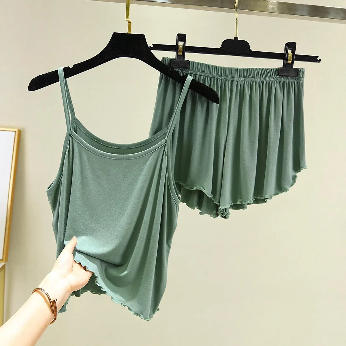 Camisole Sexy Thin Loose Shorts Large Size Pajamas Set