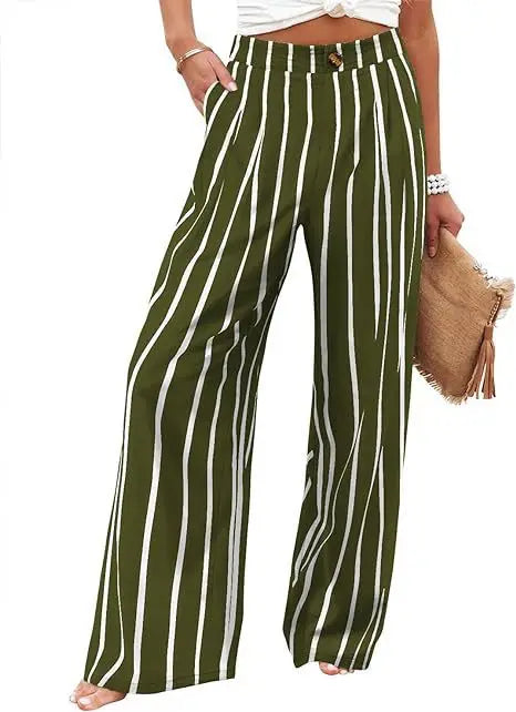 Cotton-Linen Casual Lightweight Elastic Waist Lounge Pants