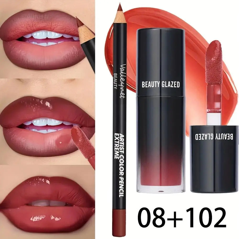 2-piece Lip Gloss and Lip Liner Nourishing and Moisturizing Set