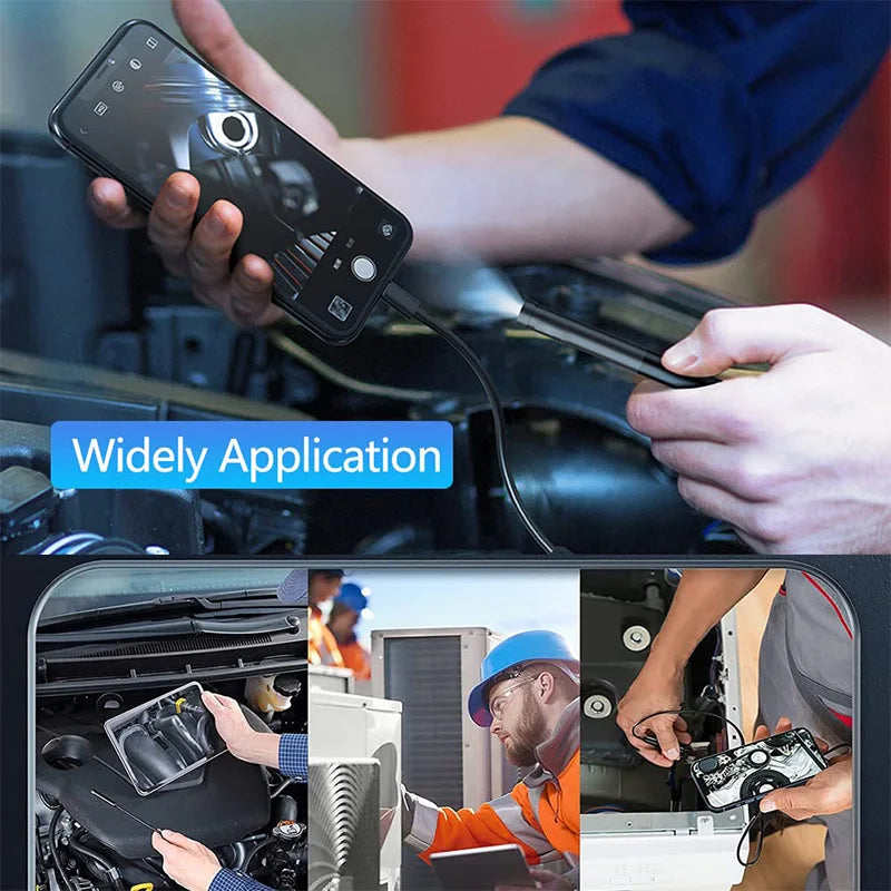 HD 1080P Endoscope Camera Dual Port Waterproof Borescope Inspection Camera