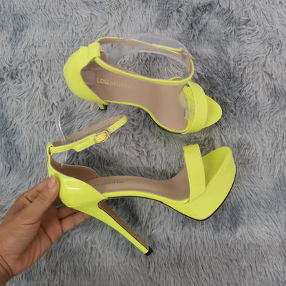 Sexy Open Toes High Heels Leather Shoes