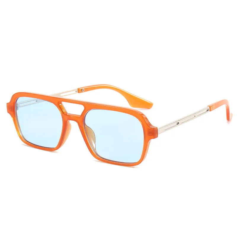 Square Small Frame Double Beam Sunglasses