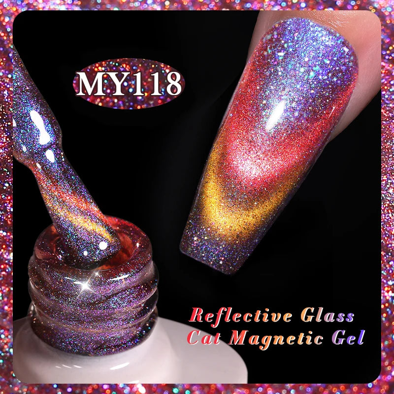 Sparkling Glass Bead Cat Magnetic Gel Nail Polish