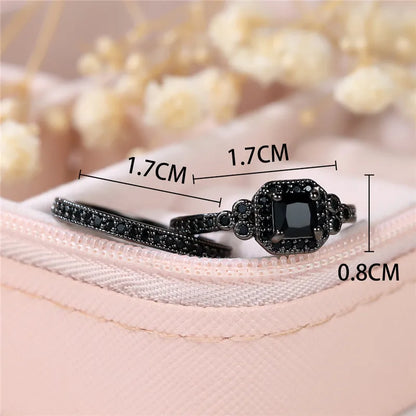 Crystal Zircon Stone Engagement Ring Set