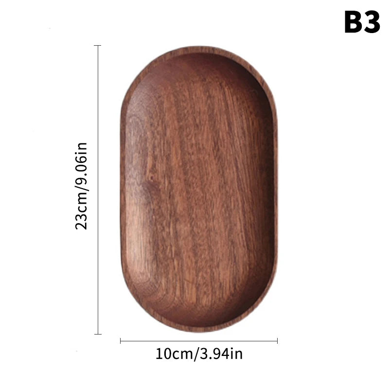 1PC Wooden Serving Oval Wood Tray