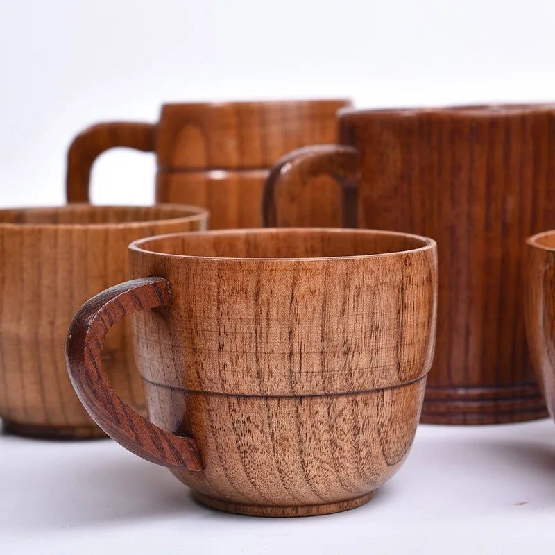 Wooden Handmade Jujube Wood Handle Beer Coffee Milk Tea Mug