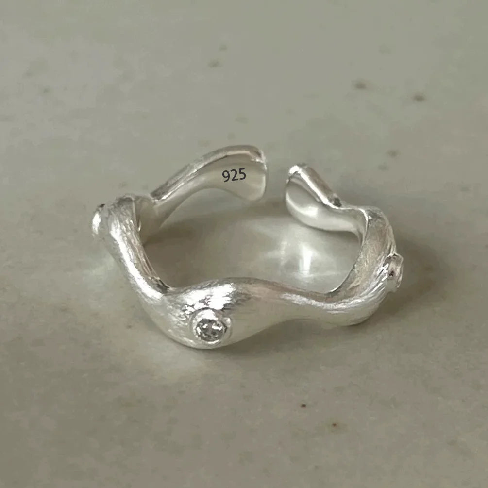 925 Sterling Silver Sparckling Moonstone Minimalist Handmade Ring