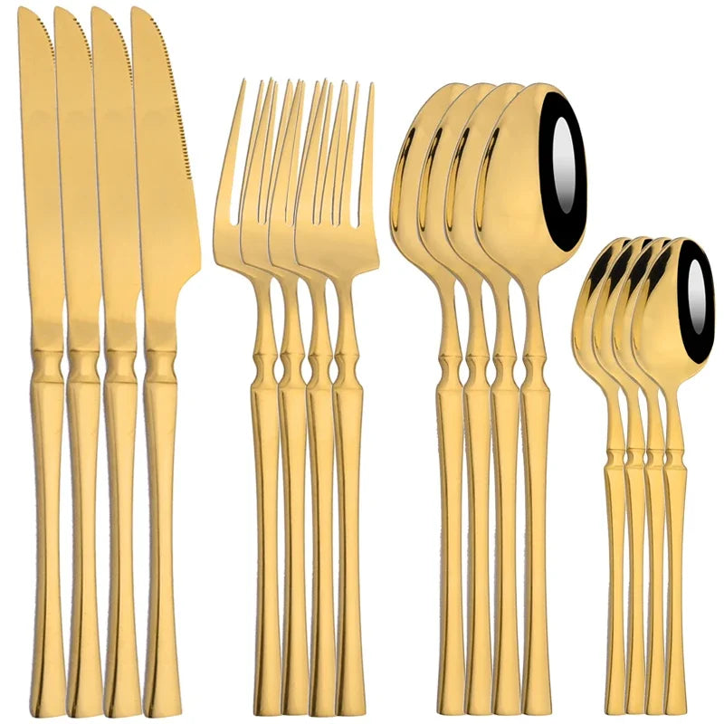 16pcs Dinnerware Stainless Steel Tableware Set