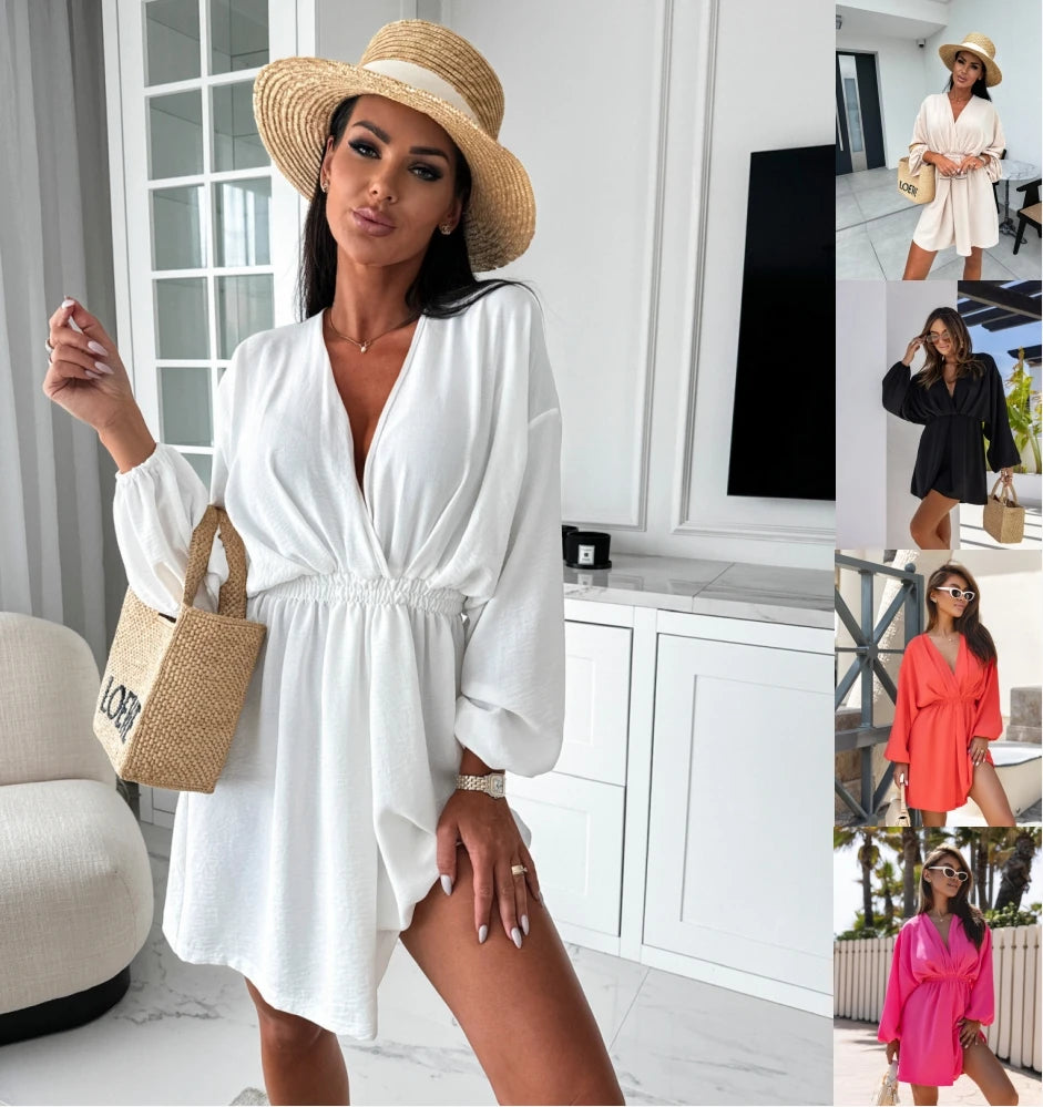 Puff Sleeve Mini Elegant Sexy Dress