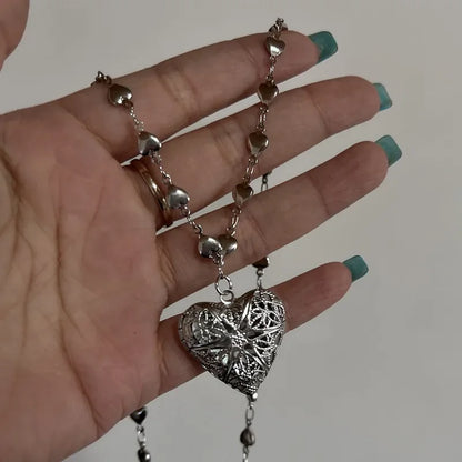 Romantic Heart Photo Locket Frame Pendant Necklace