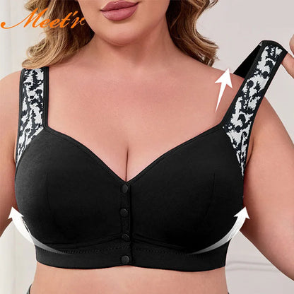 1XL-7XL Front Button Without Steel Rings Vest Style Lingerie Oversized Bras