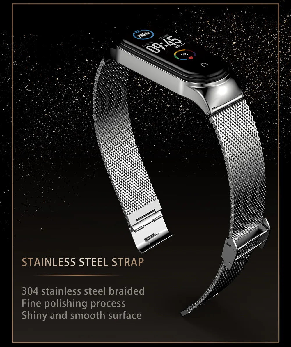 Strap for Xiaomi Mi Band 6 5 4 3 Metal Milanese Bracelet