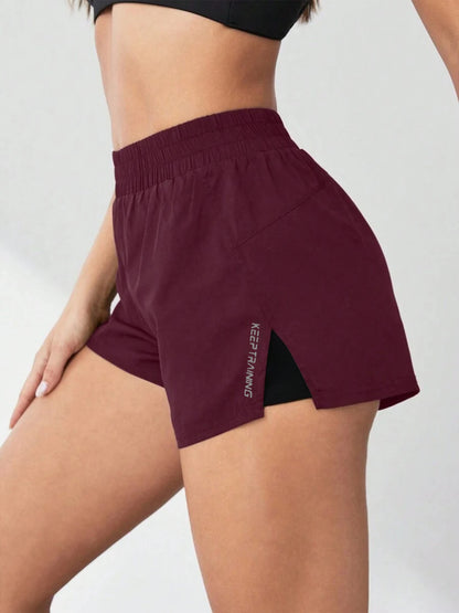 Faux Two-Piece Anti-Exposure Yoga Shorts
