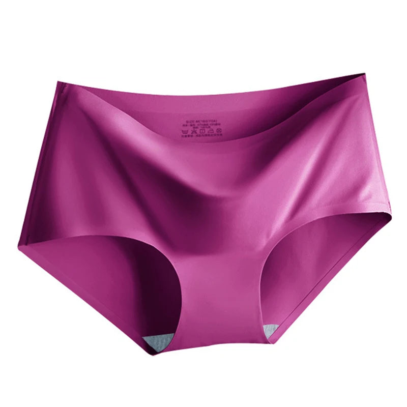 3Pcs/Set Large Size Mid-waist Ice silk Lingerie