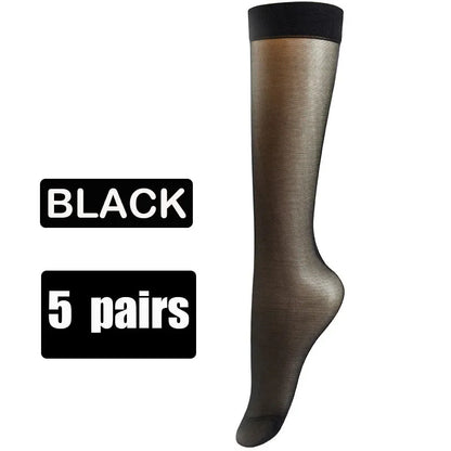 5pair=10pcs Ultra-thin Nylon Transparent Long Socks
