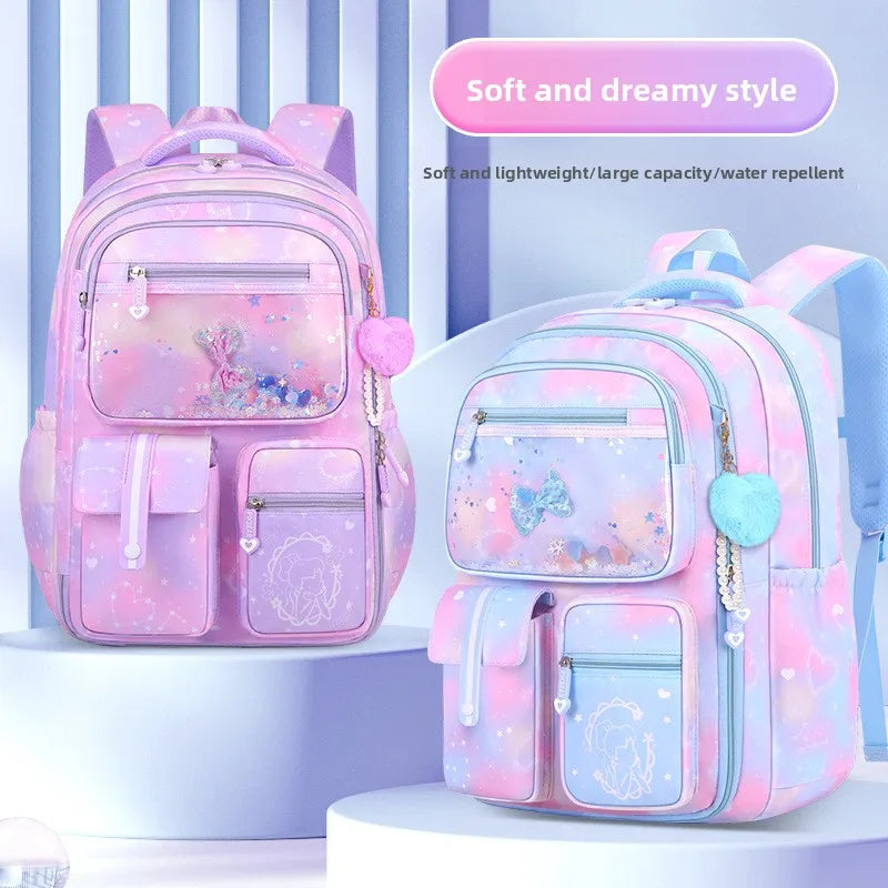 Refrigerator Door Multiple Pockets Light Burden Reduction Elementary School Bag