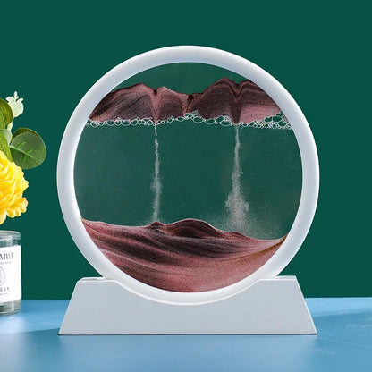 3D Moving Sand Round Glass Deep Sea Home Decoration
