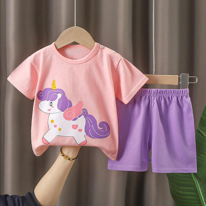 Baby Girl Outfit Set Short Sleeve T-shirt