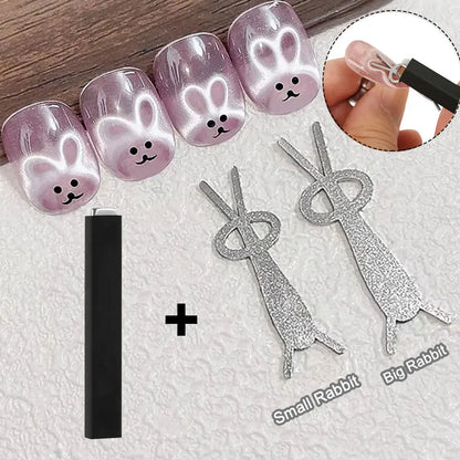 3pcs Pink Cat Eye Gel Nail Polish & Magnet Tools Set
