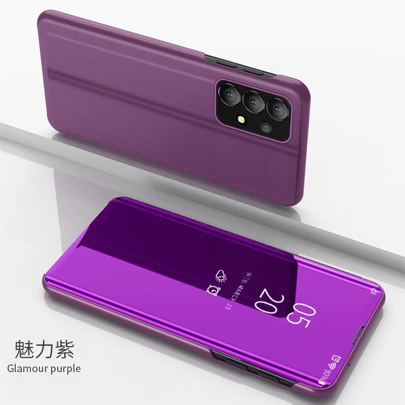 Samsung Galaxy Luxury Smart Mirror Magnetic Flip Leather Phone Cases